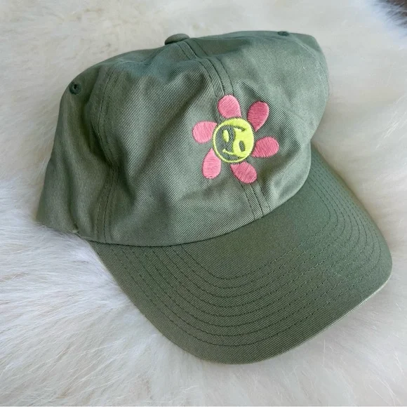 Volcom green smiley face baseball cap, women’s - Picture 2 of 3